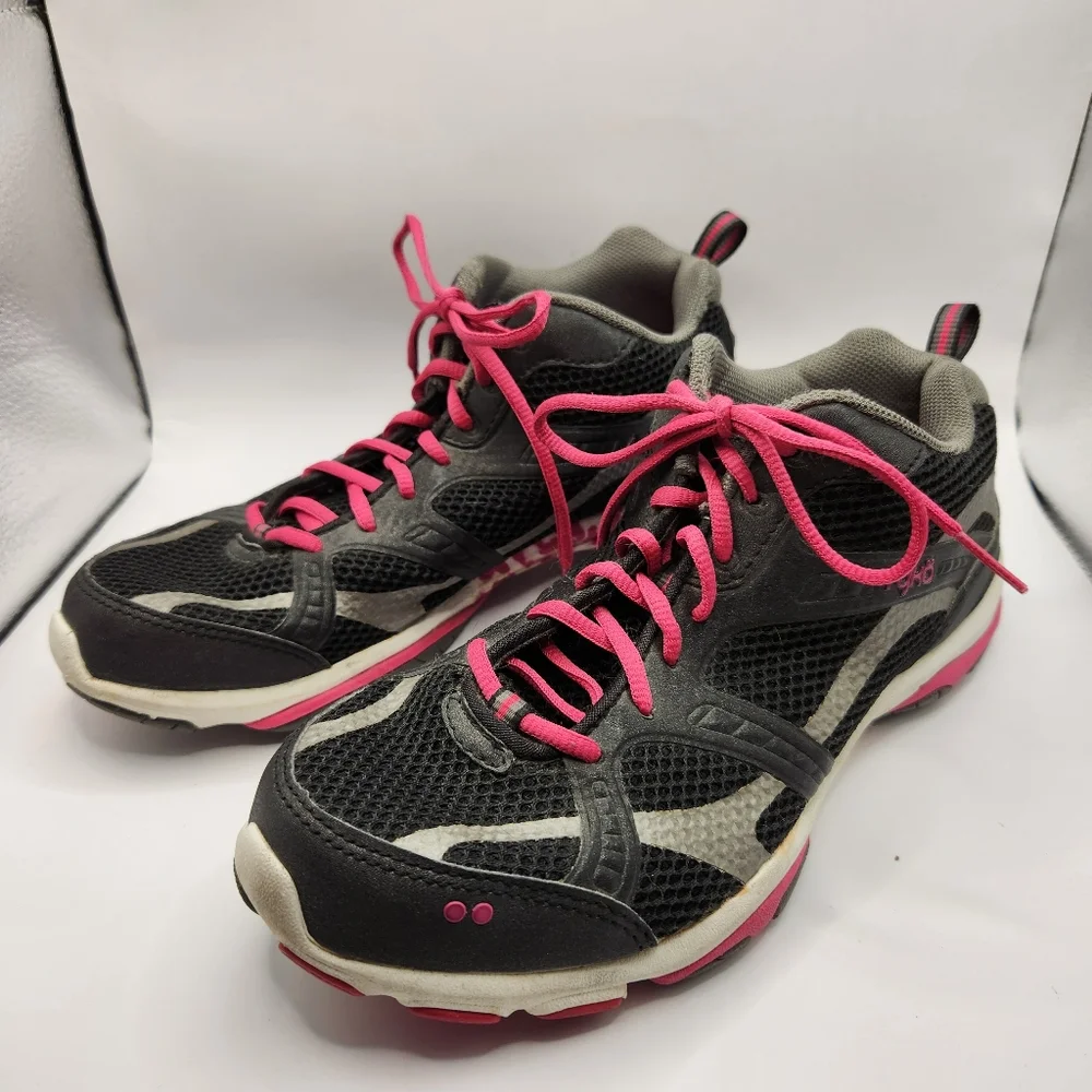 Black/Pink/White Ryka Women's Enhance 2 Sneaker Shoe Size 8.5M